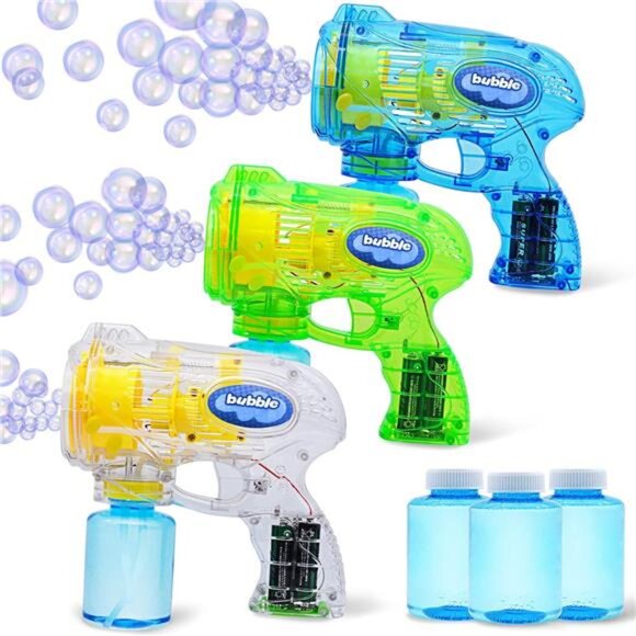 3 Packs Bubble Guns with 3 Solutions, Automatic Bubble Maker Blower - Picture 7 of 8